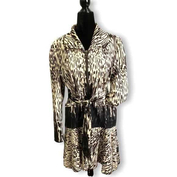 SAMUEL DONG Cotton Front Zip Coat / Coat Dress Size M - Picture 2 of 9